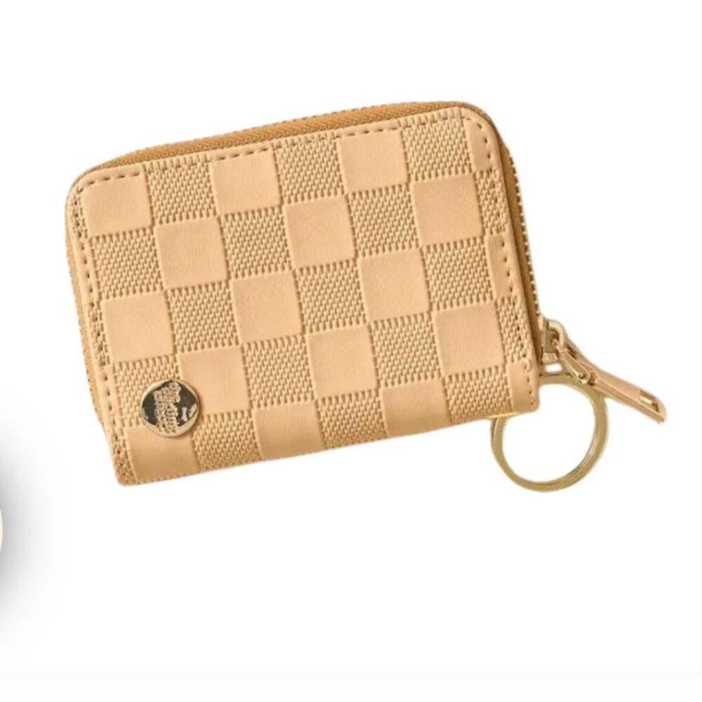NWT -  BOUTIQUE TAN/BEIGE  ZIP AROUND WALLET WITH KEY RING